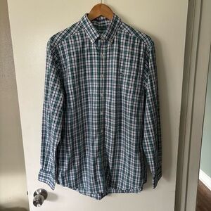 Vineyard Vines size M 100%‎ cotton slim fit whale shirt green pink blue plaid